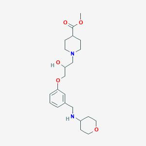 molecular formula C22H34N2O5 B6002482 methyl 1-(2-hydroxy-3-{3-[(tetrahydro-2H-pyran-4-ylamino)methyl]phenoxy}propyl)-4-piperidinecarboxylate 