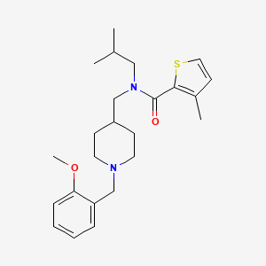 molecular formula C24H34N2O2S B6002524 N-isobutyl-N-{[1-(2-methoxybenzyl)-4-piperidinyl]methyl}-3-methyl-2-thiophenecarboxamide 