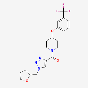 molecular formula C20H23F3N4O3 B6002537 1-{[1-(tetrahydro-2-furanylmethyl)-1H-1,2,3-triazol-4-yl]carbonyl}-4-[3-(trifluoromethyl)phenoxy]piperidine 