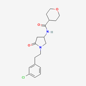 N-{1-[2-(3-chlorophenyl)ethyl]-5-oxo-3-pyrrolidinyl}tetrahydro-2H-pyran-4-carboxamide