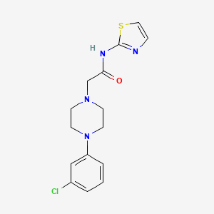 molecular formula C15H17ClN4OS B6002572 2-[4-(3-chlorophenyl)piperazin-1-yl]-N-1,3-thiazol-2-ylacetamide CAS No. 841270-48-2