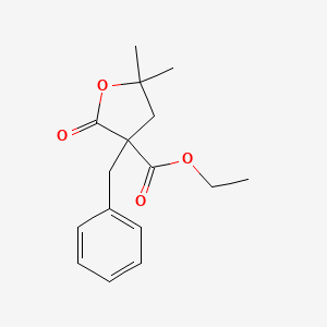 molecular formula C16H20O4 B6002613 ethyl 3-benzyl-5,5-dimethyl-2-oxotetrahydro-3-furancarboxylate 