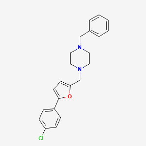 molecular formula C22H23ClN2O B6002639 1-benzyl-4-{[5-(4-chlorophenyl)-2-furyl]methyl}piperazine 