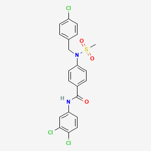molecular formula C21H17Cl3N2O3S B6002680 4-[(4-chlorobenzyl)(methylsulfonyl)amino]-N-(3,4-dichlorophenyl)benzamide 