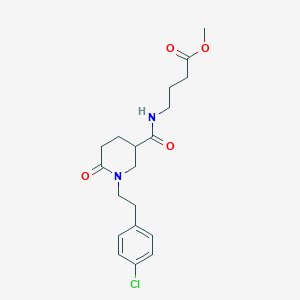 molecular formula C19H25ClN2O4 B6002684 methyl 4-[({1-[2-(4-chlorophenyl)ethyl]-6-oxo-3-piperidinyl}carbonyl)amino]butanoate 