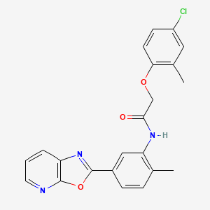 molecular formula C22H18ClN3O3 B6002700 2-(4-chloro-2-methylphenoxy)-N-(2-methyl-5-[1,3]oxazolo[5,4-b]pyridin-2-ylphenyl)acetamide 
