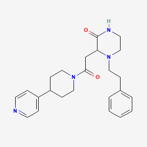 molecular formula C24H30N4O2 B6002706 3-{2-oxo-2-[4-(4-pyridinyl)-1-piperidinyl]ethyl}-4-(2-phenylethyl)-2-piperazinone 