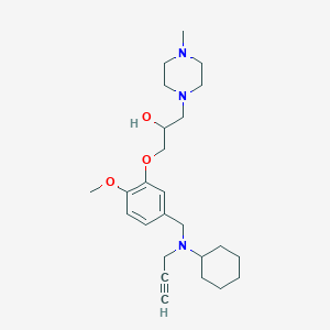 molecular formula C25H39N3O3 B6002725 1-(5-{[cyclohexyl(2-propyn-1-yl)amino]methyl}-2-methoxyphenoxy)-3-(4-methyl-1-piperazinyl)-2-propanol 