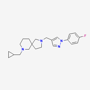 molecular formula C22H29FN4 B6002746 7-(cyclopropylmethyl)-2-{[1-(4-fluorophenyl)-1H-pyrazol-4-yl]methyl}-2,7-diazaspiro[4.5]decane 