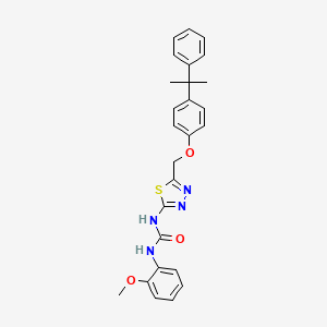 molecular formula C26H26N4O3S B6002757 N-(2-methoxyphenyl)-N'-(5-{[4-(1-methyl-1-phenylethyl)phenoxy]methyl}-1,3,4-thiadiazol-2-yl)urea 