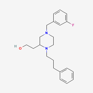 molecular formula C22H29FN2O B6002765 2-[4-(3-fluorobenzyl)-1-(3-phenylpropyl)-2-piperazinyl]ethanol 