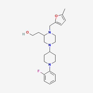 molecular formula C23H32FN3O2 B6002776 2-{4-[1-(2-fluorophenyl)-4-piperidinyl]-1-[(5-methyl-2-furyl)methyl]-2-piperazinyl}ethanol 