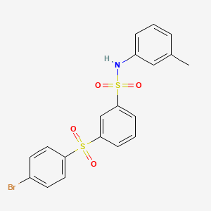 molecular formula C19H16BrNO4S2 B6002779 3-[(4-bromophenyl)sulfonyl]-N-(3-methylphenyl)benzenesulfonamide 