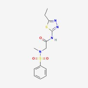 molecular formula C13H16N4O3S2 B6002806 N~1~-(5-ethyl-1,3,4-thiadiazol-2-yl)-N~2~-methyl-N~2~-(phenylsulfonyl)glycinamide 