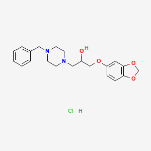 molecular formula C21H27ClN2O4 B6002824 1-(1,3-benzodioxol-5-yloxy)-3-(4-benzyl-1-piperazinyl)-2-propanol hydrochloride 
