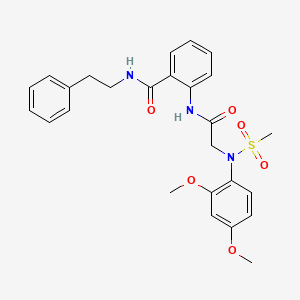 molecular formula C26H29N3O6S B6002832 2-{[N-(2,4-dimethoxyphenyl)-N-(methylsulfonyl)glycyl]amino}-N-(2-phenylethyl)benzamide 