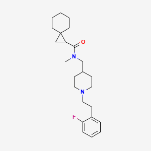 molecular formula C24H35FN2O B6002840 N-({1-[2-(2-fluorophenyl)ethyl]-4-piperidinyl}methyl)-N-methylspiro[2.5]octane-1-carboxamide 
