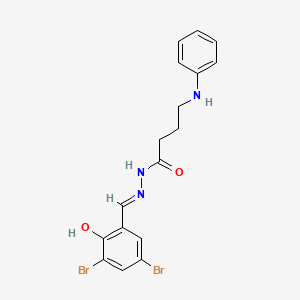 molecular formula C17H17Br2N3O2 B6002863 4-anilino-N'-(3,5-dibromo-2-hydroxybenzylidene)butanohydrazide 