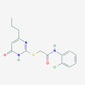 molecular formula C15H16ClN3O2S B6002892 N-(2-chlorophenyl)-2-[(4-hydroxy-6-propyl-2-pyrimidinyl)thio]acetamide 
