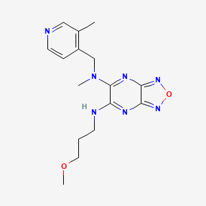 molecular formula C16H21N7O2 B6002901 N'-(3-methoxypropyl)-N-methyl-N-[(3-methyl-4-pyridinyl)methyl][1,2,5]oxadiazolo[3,4-b]pyrazine-5,6-diamine 