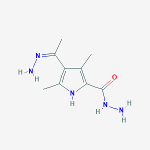 molecular formula C9H15N5O B6002904 4-ethanehydrazonoyl-3,5-dimethyl-1H-pyrrole-2-carbohydrazide 