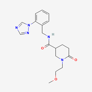 1-(2-methoxyethyl)-6-oxo-N-[2-(1H-1,2,4-triazol-1-yl)benzyl]-3-piperidinecarboxamide