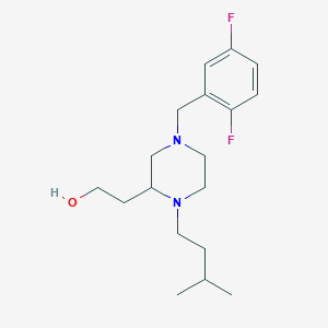 molecular formula C18H28F2N2O B6002921 2-[4-(2,5-difluorobenzyl)-1-(3-methylbutyl)-2-piperazinyl]ethanol 