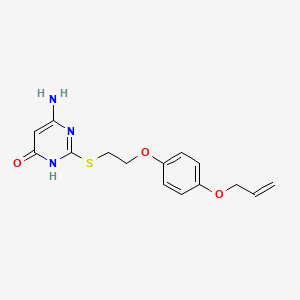 molecular formula C15H17N3O3S B6002923 2-({2-[4-(allyloxy)phenoxy]ethyl}thio)-6-amino-4-pyrimidinol 