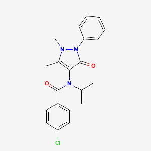 molecular formula C21H22ClN3O2 B6002941 4-chloro-N-(1,5-dimethyl-3-oxo-2-phenyl-2,3-dihydro-1H-pyrazol-4-yl)-N-isopropylbenzamide 