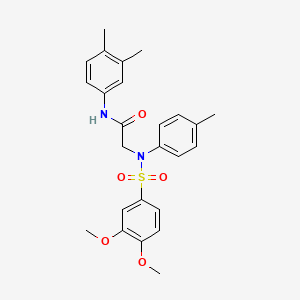 molecular formula C25H28N2O5S B6002949 N~2~-[(3,4-dimethoxyphenyl)sulfonyl]-N~1~-(3,4-dimethylphenyl)-N~2~-(4-methylphenyl)glycinamide 