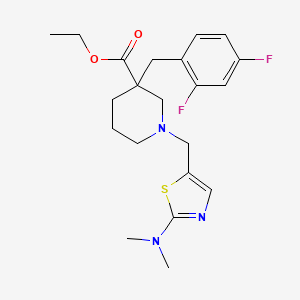 molecular formula C21H27F2N3O2S B6002968 ethyl 3-(2,4-difluorobenzyl)-1-{[2-(dimethylamino)-1,3-thiazol-5-yl]methyl}-3-piperidinecarboxylate 