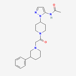 molecular formula C23H31N5O2 B6002978 N-(1-{1-[2-(3-phenyl-1-piperidinyl)acetyl]-4-piperidinyl}-1H-pyrazol-5-yl)acetamide 