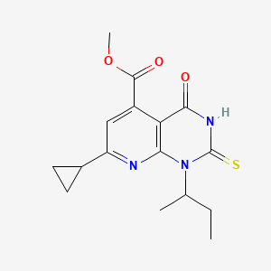 molecular formula C16H19N3O3S B6002996 methyl 1-sec-butyl-7-cyclopropyl-2-mercapto-4-oxo-1,4-dihydropyrido[2,3-d]pyrimidine-5-carboxylate 