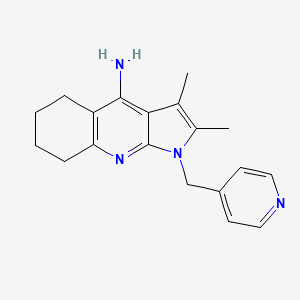 molecular formula C19H22N4 B6003025 2,3-dimethyl-1-(4-pyridinylmethyl)-5,6,7,8-tetrahydro-1H-pyrrolo[2,3-b]quinolin-4-amine 