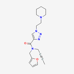 molecular formula C19H25N5O2 B6003028 N-2-butyn-1-yl-N-(2-furylmethyl)-1-[2-(1-piperidinyl)ethyl]-1H-1,2,3-triazole-4-carboxamide 