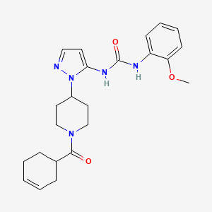 molecular formula C23H29N5O3 B6003048 N-{1-[1-(3-cyclohexen-1-ylcarbonyl)-4-piperidinyl]-1H-pyrazol-5-yl}-N'-(2-methoxyphenyl)urea 