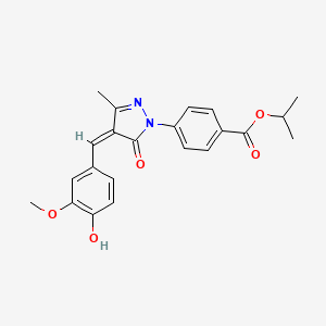 molecular formula C22H22N2O5 B6003058 isopropyl 4-[4-(4-hydroxy-3-methoxybenzylidene)-3-methyl-5-oxo-4,5-dihydro-1H-pyrazol-1-yl]benzoate 