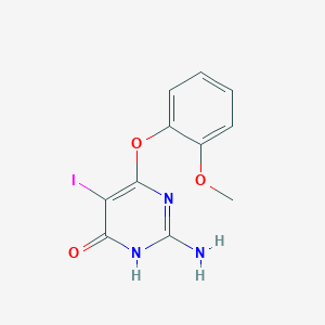 2-amino-5-iodo-6-(2-methoxyphenoxy)-4-pyrimidinol