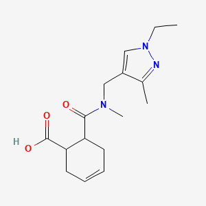 molecular formula C16H23N3O3 B6003067 6-{[[(1-ethyl-3-methyl-1H-pyrazol-4-yl)methyl](methyl)amino]carbonyl}-3-cyclohexene-1-carboxylic acid 