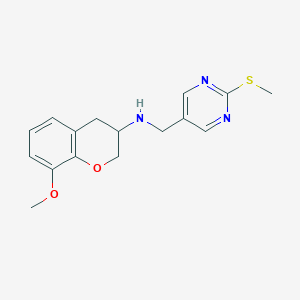 molecular formula C16H19N3O2S B6003075 (8-methoxy-3,4-dihydro-2H-chromen-3-yl){[2-(methylthio)-5-pyrimidinyl]methyl}amine 