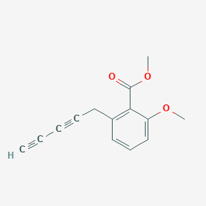 molecular formula C14H12O3 B600308 Desmethylfrutescin-Argyranthemum frutescens (Marguerite) CAS No. 4345-77-1
