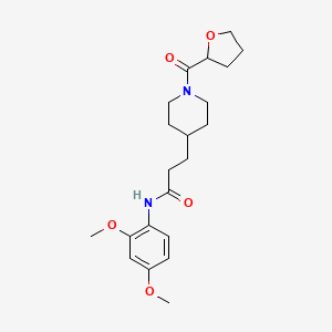 molecular formula C21H30N2O5 B6003083 N-(2,4-dimethoxyphenyl)-3-[1-(tetrahydro-2-furanylcarbonyl)-4-piperidinyl]propanamide 