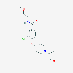 molecular formula C19H29ClN2O4 B6003091 3-chloro-N-(2-methoxyethyl)-4-{[1-(2-methoxy-1-methylethyl)-4-piperidinyl]oxy}benzamide 
