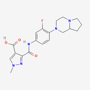 molecular formula C19H22FN5O3 B6003105 3-({[3-fluoro-4-(hexahydropyrrolo[1,2-a]pyrazin-2(1H)-yl)phenyl]amino}carbonyl)-1-methyl-1H-pyrazole-4-carboxylic acid 