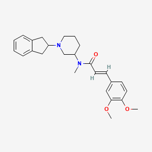molecular formula C26H32N2O3 B6003117 (2E)-N-[1-(2,3-dihydro-1H-inden-2-yl)-3-piperidinyl]-3-(3,4-dimethoxyphenyl)-N-methylacrylamide 