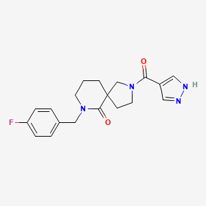 molecular formula C19H21FN4O2 B6003132 7-(4-fluorobenzyl)-2-(1H-pyrazol-4-ylcarbonyl)-2,7-diazaspiro[4.5]decan-6-one 