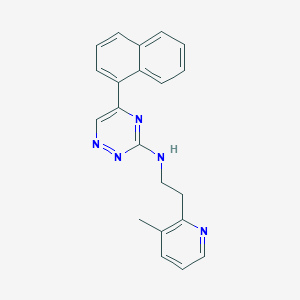 molecular formula C21H19N5 B6003146 N-[2-(3-methyl-2-pyridinyl)ethyl]-5-(1-naphthyl)-1,2,4-triazin-3-amine 