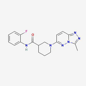 molecular formula C18H19FN6O B6003164 N-(2-fluorophenyl)-1-(3-methyl[1,2,4]triazolo[4,3-b]pyridazin-6-yl)-3-piperidinecarboxamide 
