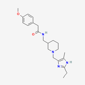 molecular formula C22H32N4O2 B6003168 N-({1-[(2-ethyl-4-methyl-1H-imidazol-5-yl)methyl]-3-piperidinyl}methyl)-2-(4-methoxyphenyl)acetamide 