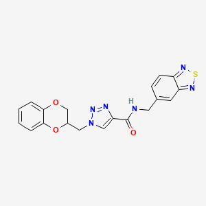 molecular formula C19H16N6O3S B6003169 N-(2,1,3-benzothiadiazol-5-ylmethyl)-1-(2,3-dihydro-1,4-benzodioxin-2-ylmethyl)-1H-1,2,3-triazole-4-carboxamide 